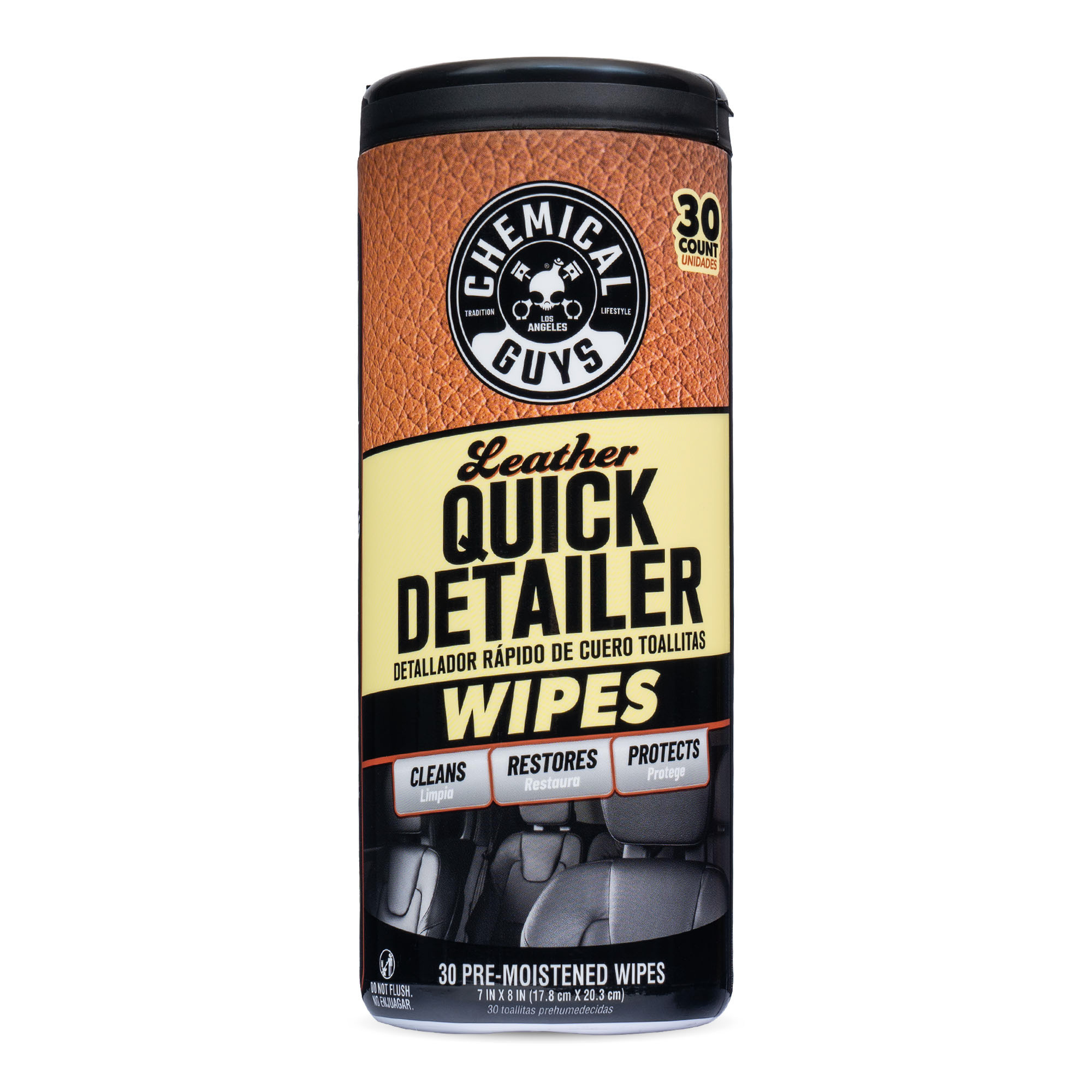 Chemical Guys Leather Quick Detailer Wipes in Canister (30ct)